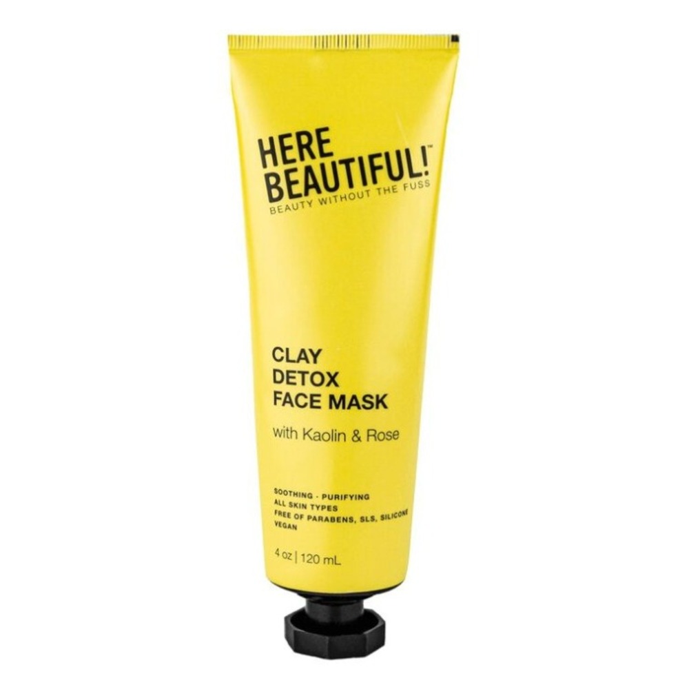 Here Beautiful Clay Detox Face Mask with Kaolin & Rose 4oz 120ml Vegan Skincare